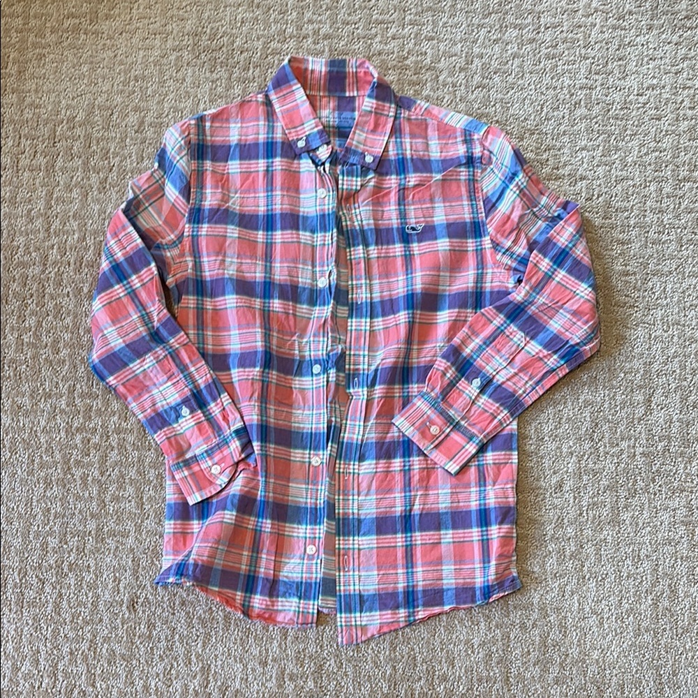 Euc vineyard vines Plaid Kids Shirt - size S